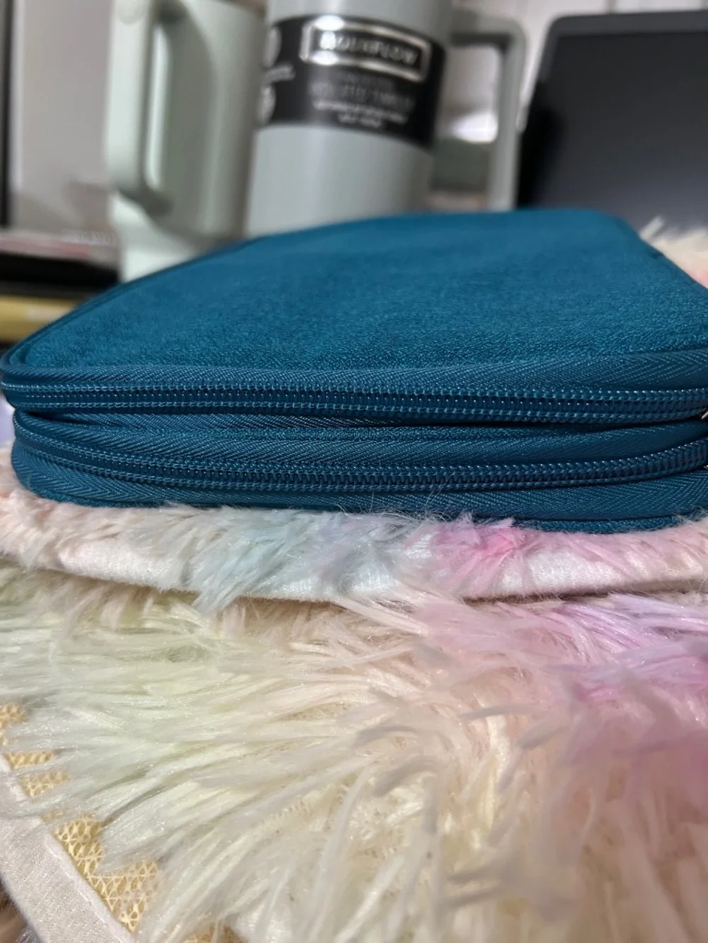 Teal Tablet Carrying Case - Protective Sleeve with Wrist Strap